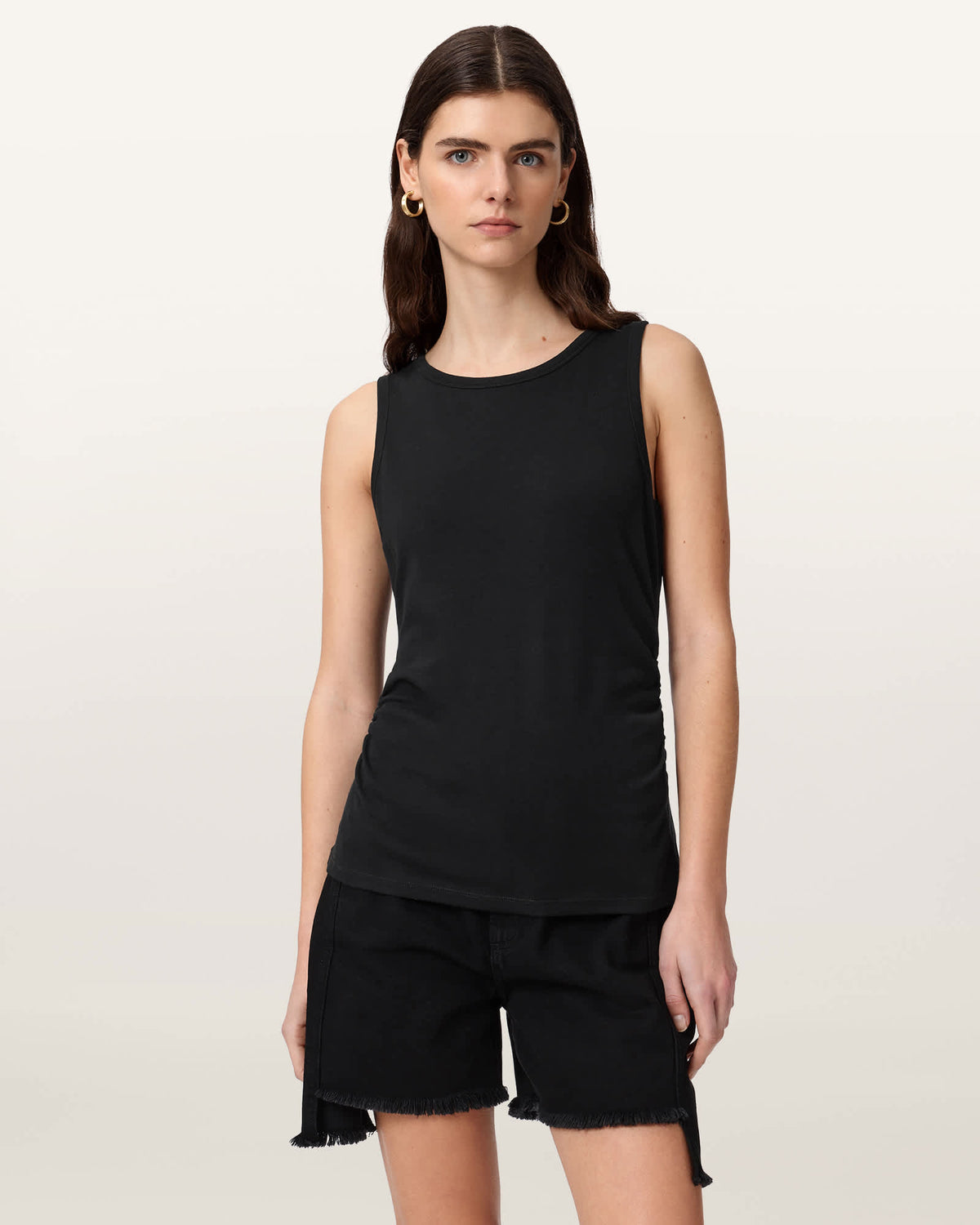 Katarina Boat Neck Slim Fit Tank Top Black