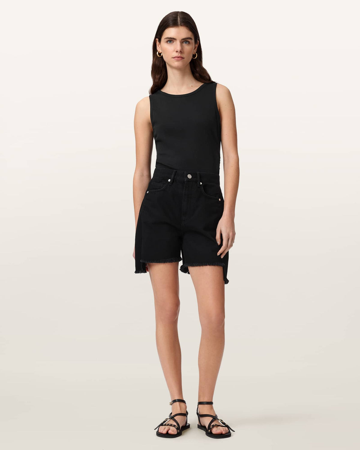 Katarina Boat Neck Slim Fit Tank Top Black