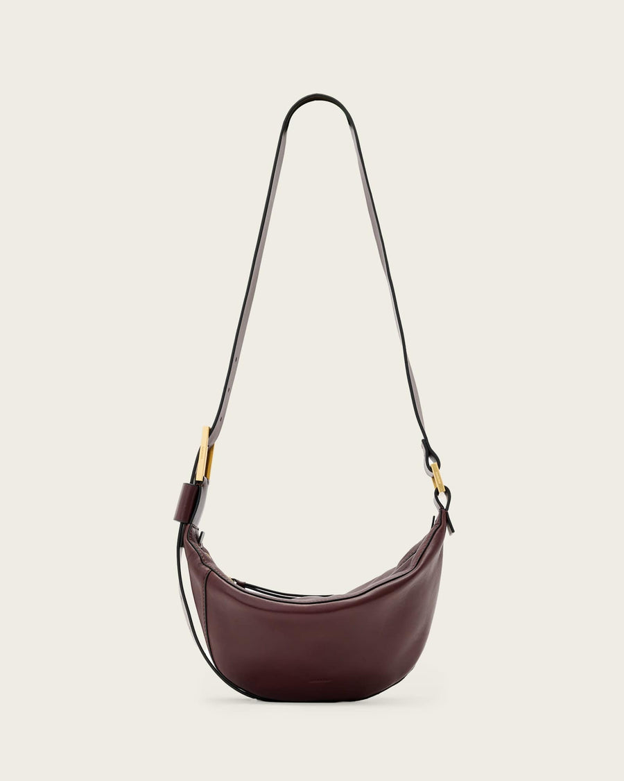 Luna Slouchy Leather Crossbody Bag Dark Red