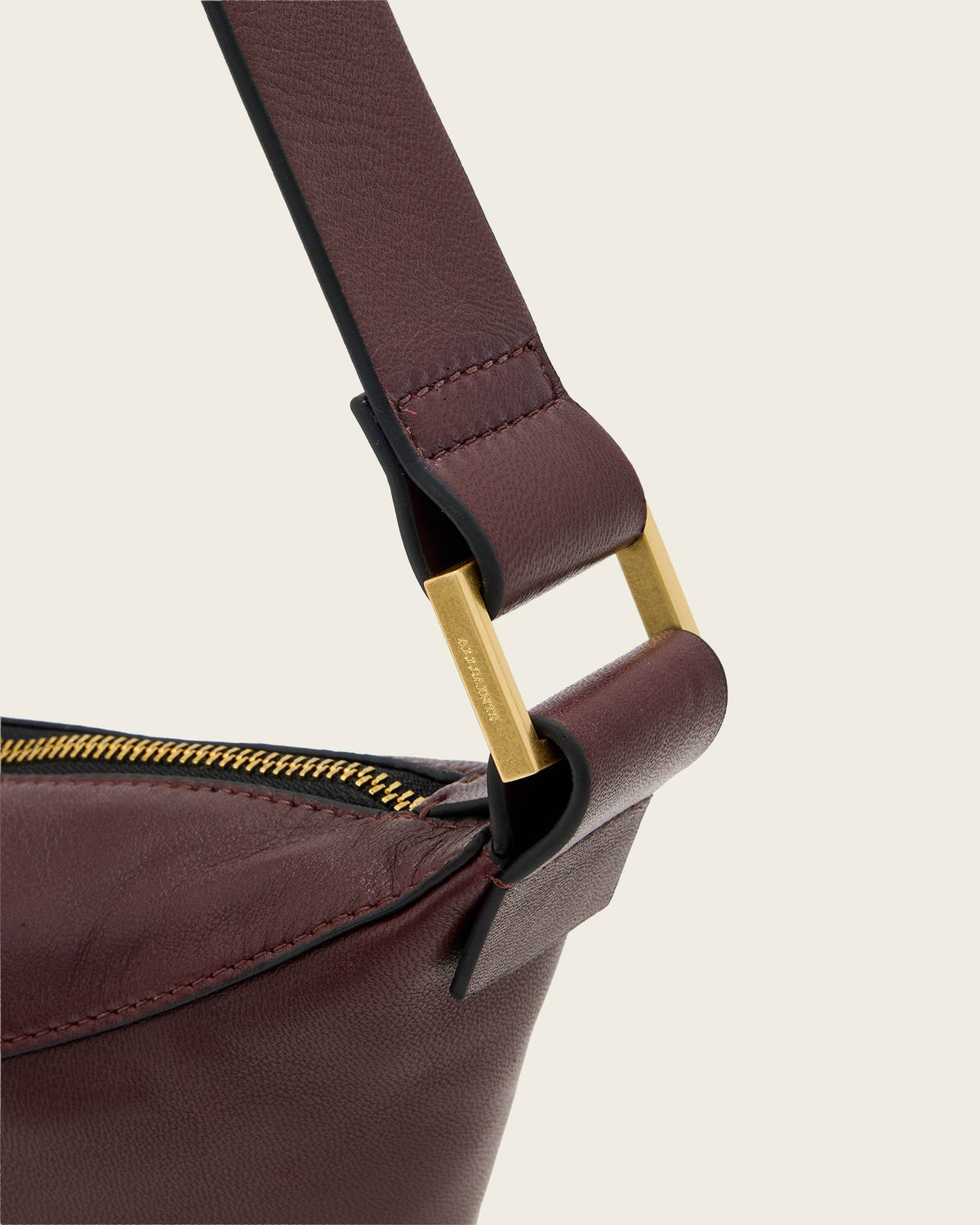 Luna Slouchy Leather Crossbody Bag Dark Red