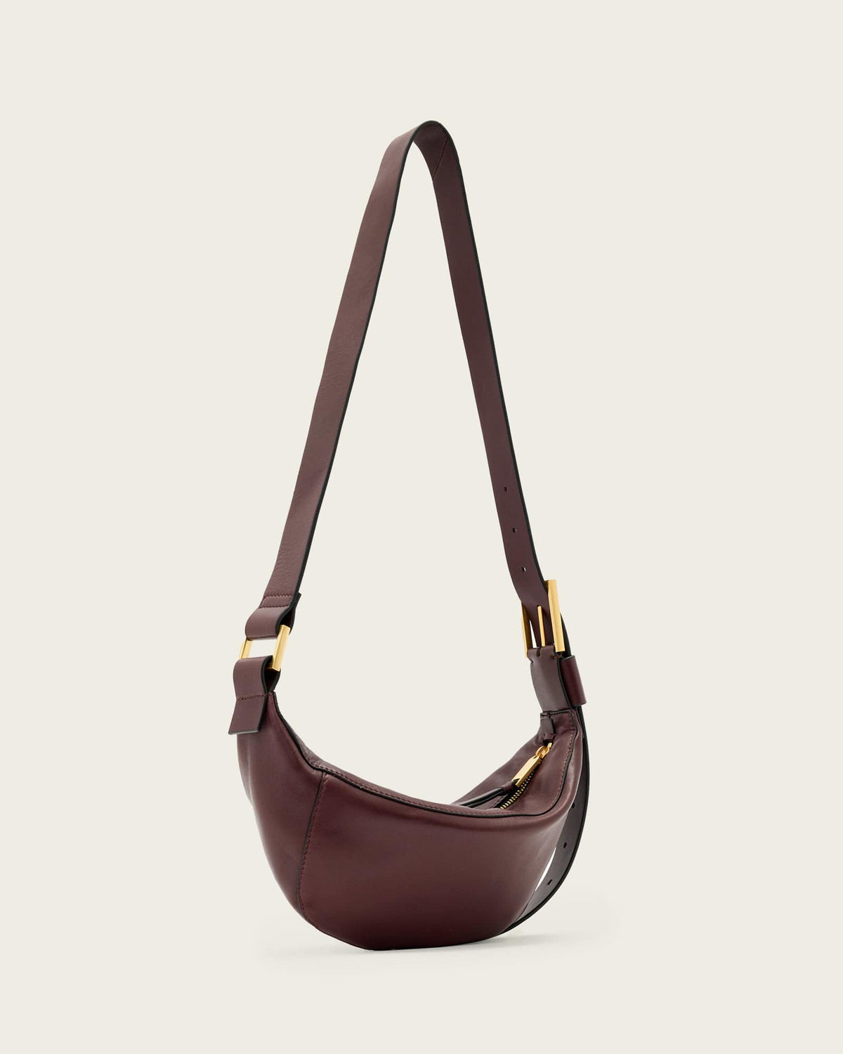 Luna Slouchy Leather Crossbody Bag Dark Red