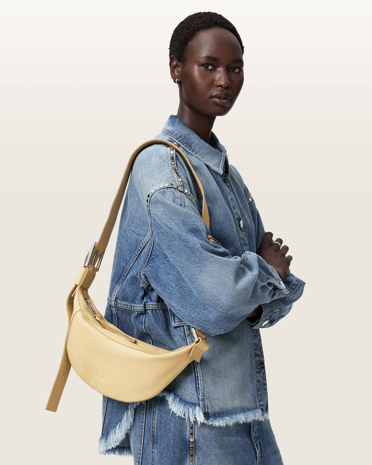 Luna Slouchy Leather Crossbody Bag MELLOW YELLOW