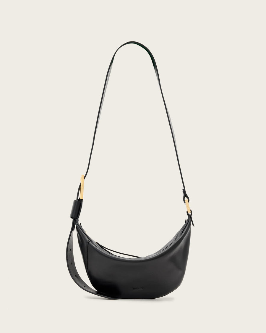 Luna Slouchy Leather Crossbody Bag Black