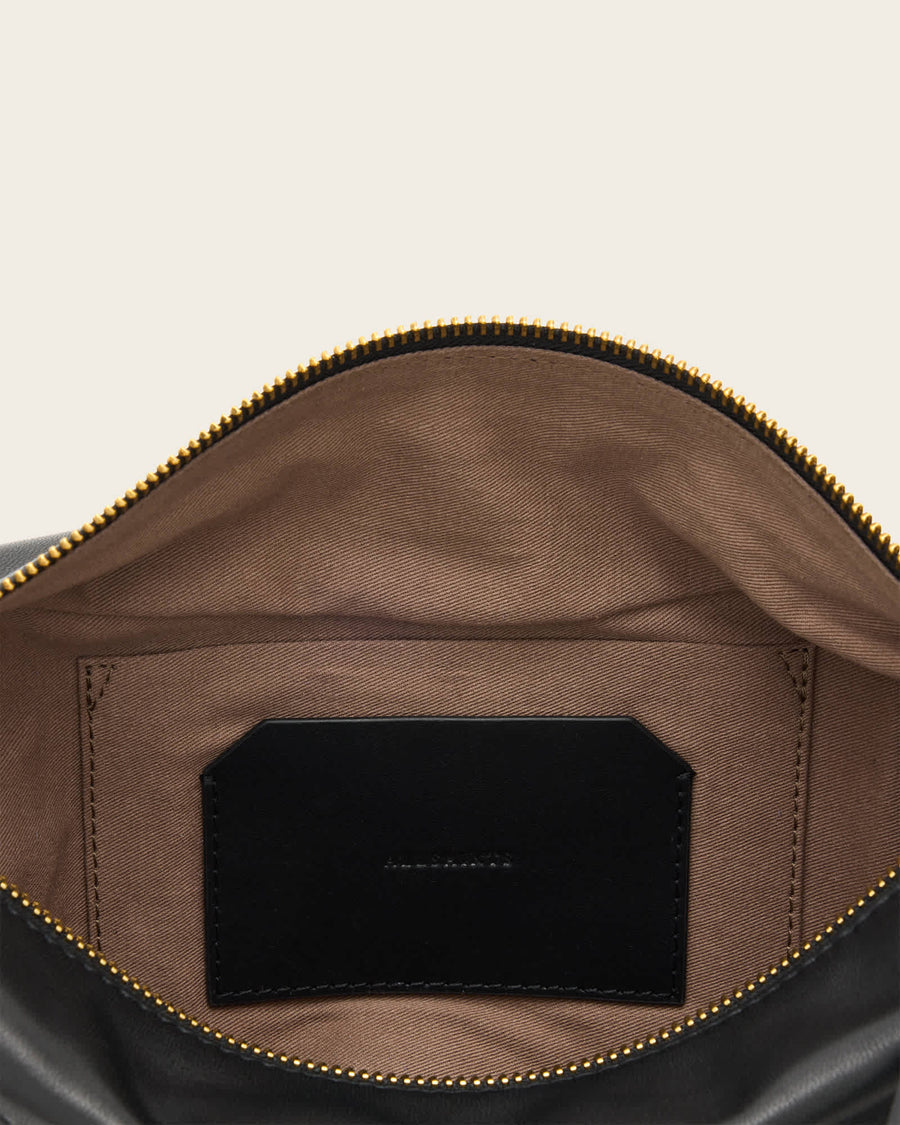 Luna Slouchy Leather Crossbody Bag Black