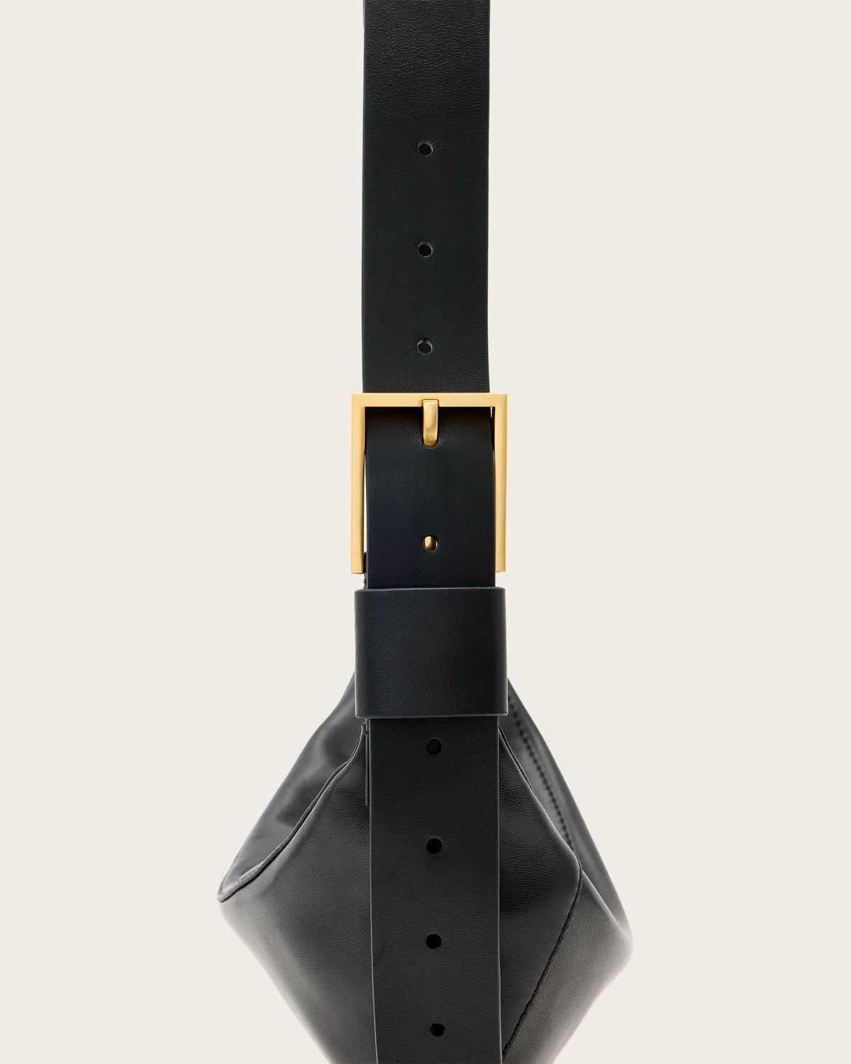 Luna Slouchy Leather Crossbody Bag Black