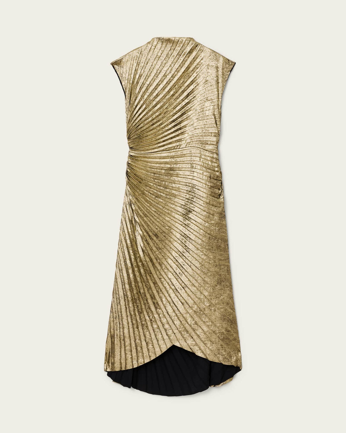 Rayanna Pleated Midi Dress METALLIC GOLD