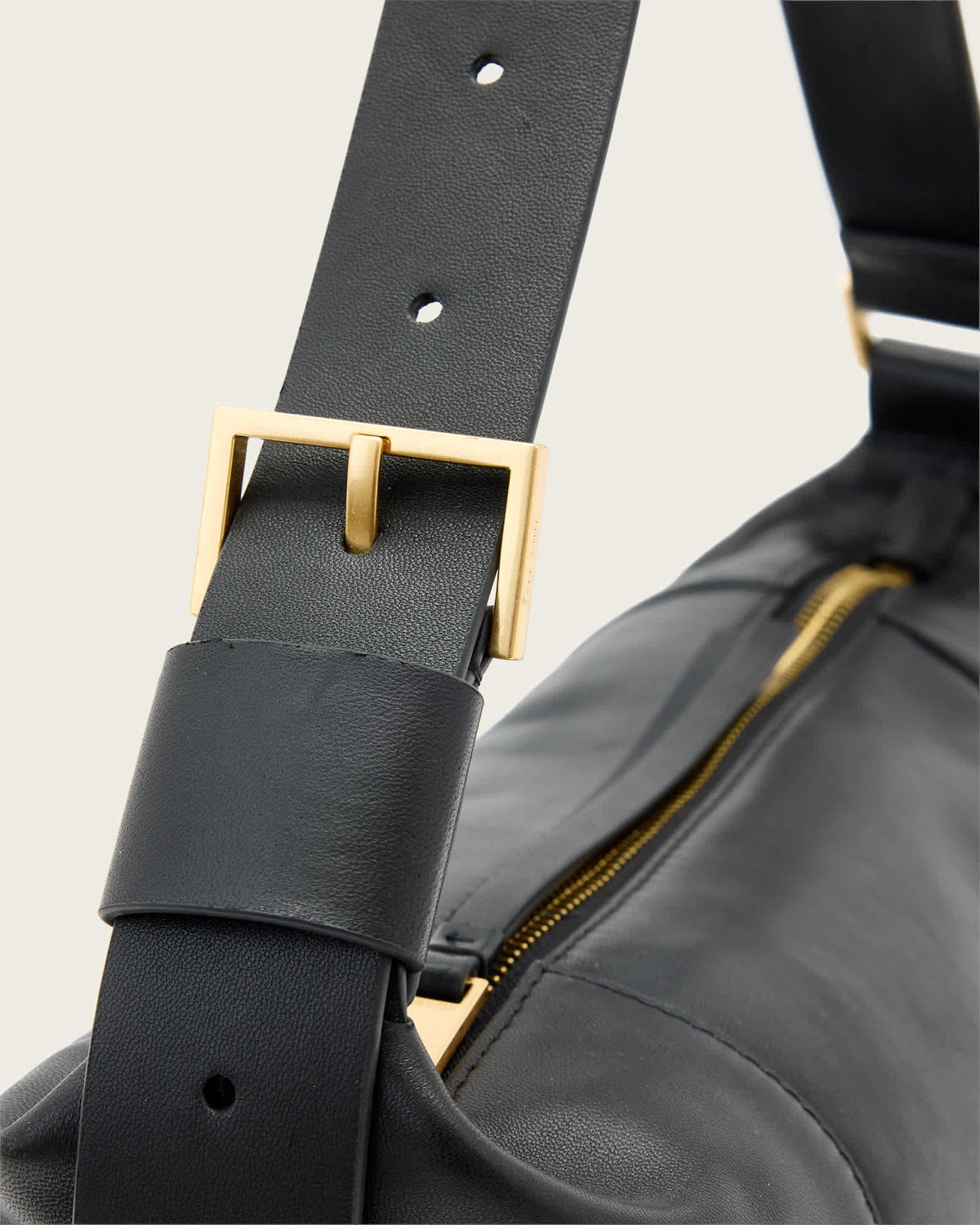 Vega Leather Shoulder Bag Black