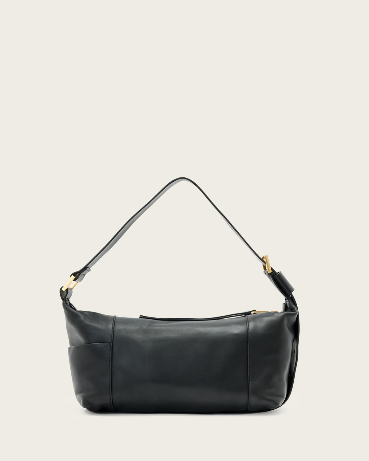 Vega Leather Shoulder Bag Black