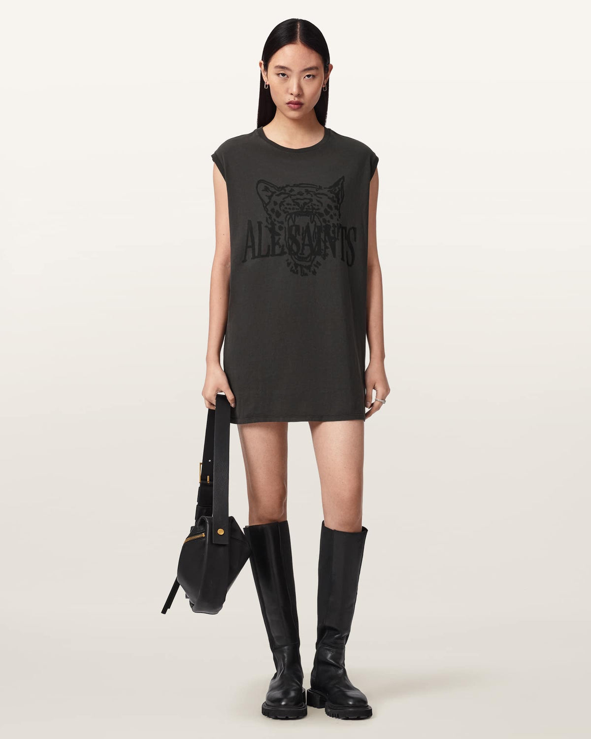 Wild Brooke Relaxed Fit Mini T-Shirt Dress Washed Grey