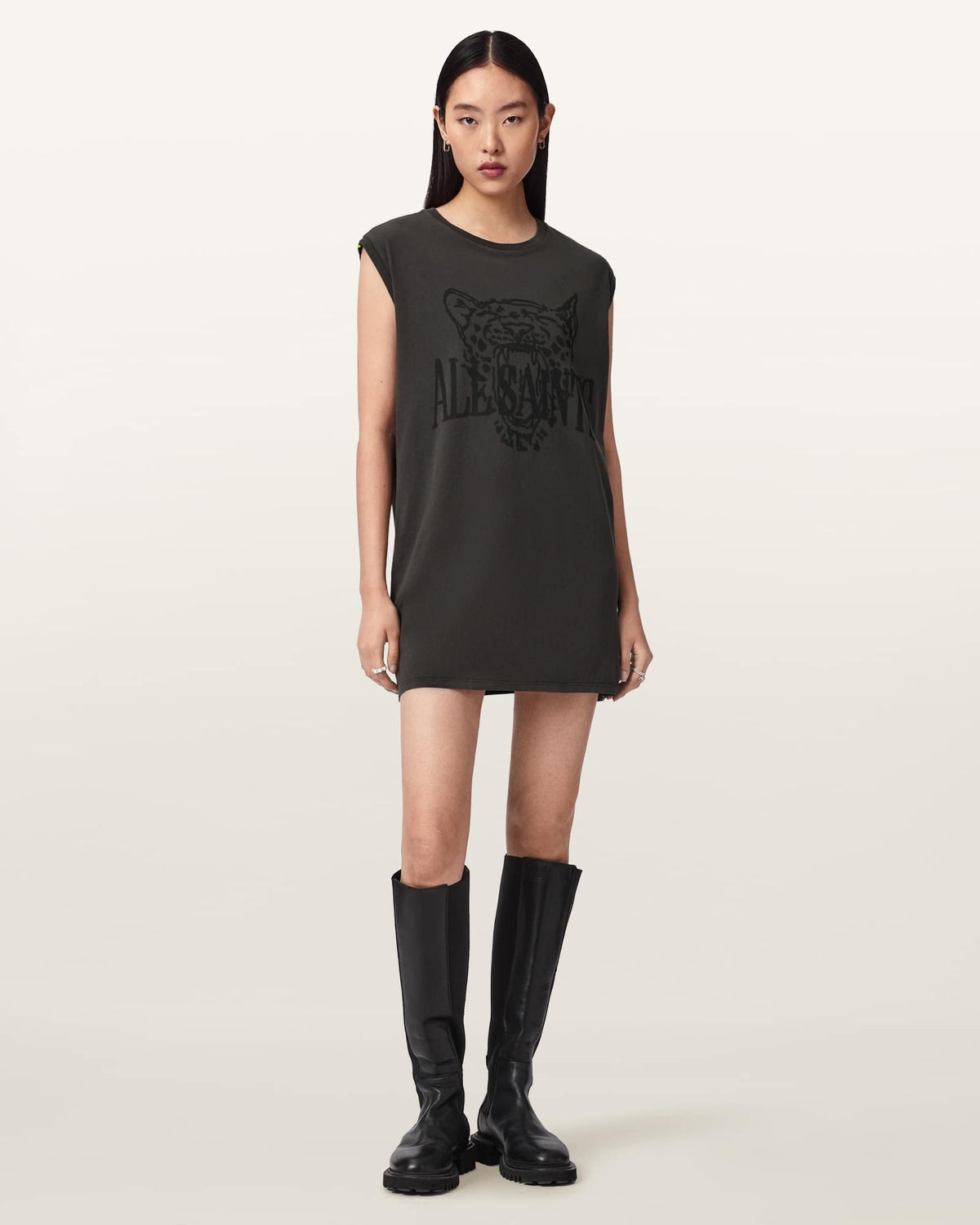 Wild Brooke Relaxed Fit Mini T-Shirt Dress Washed Grey