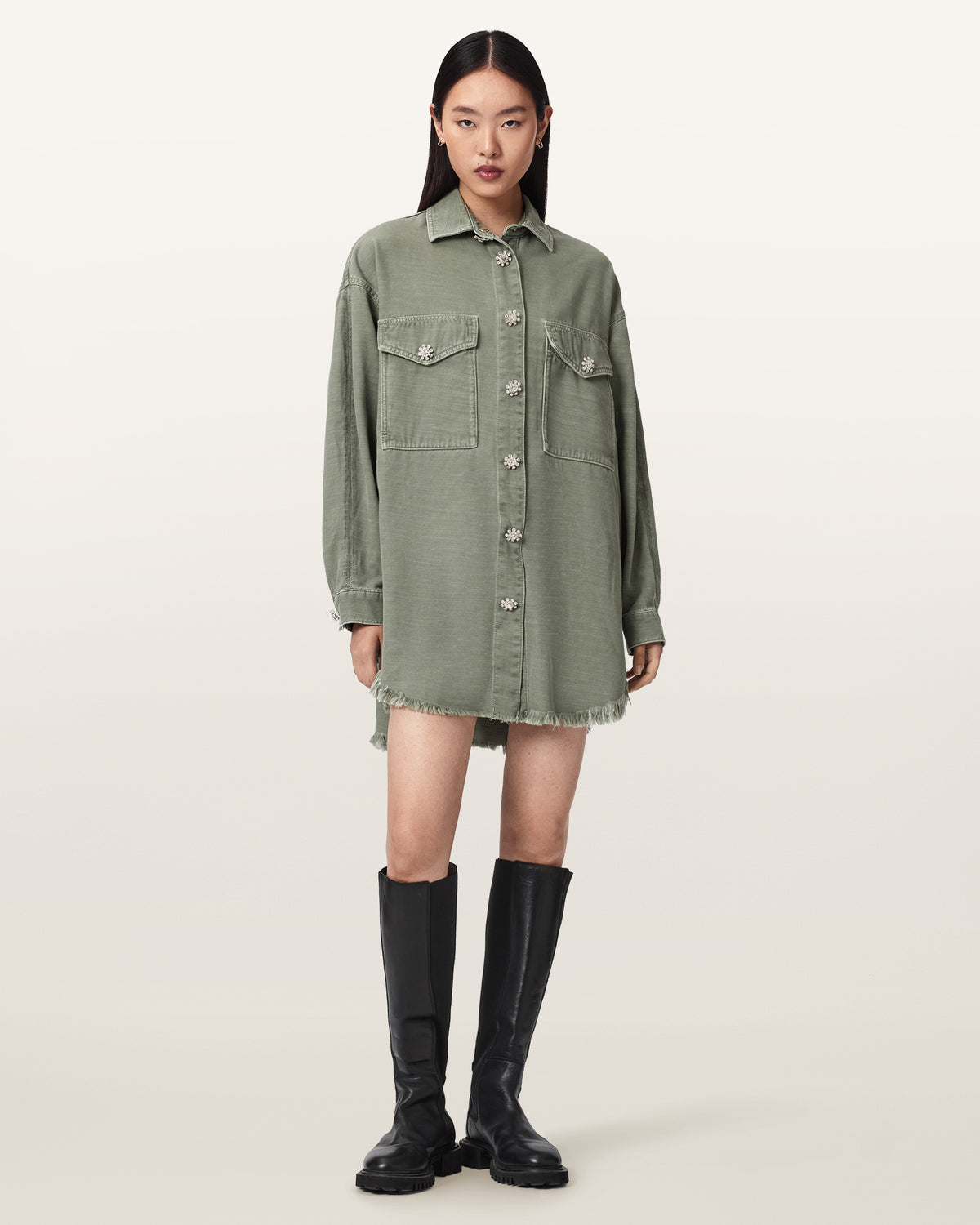 Hettie Oversized Long Sleeve Shacket Dress