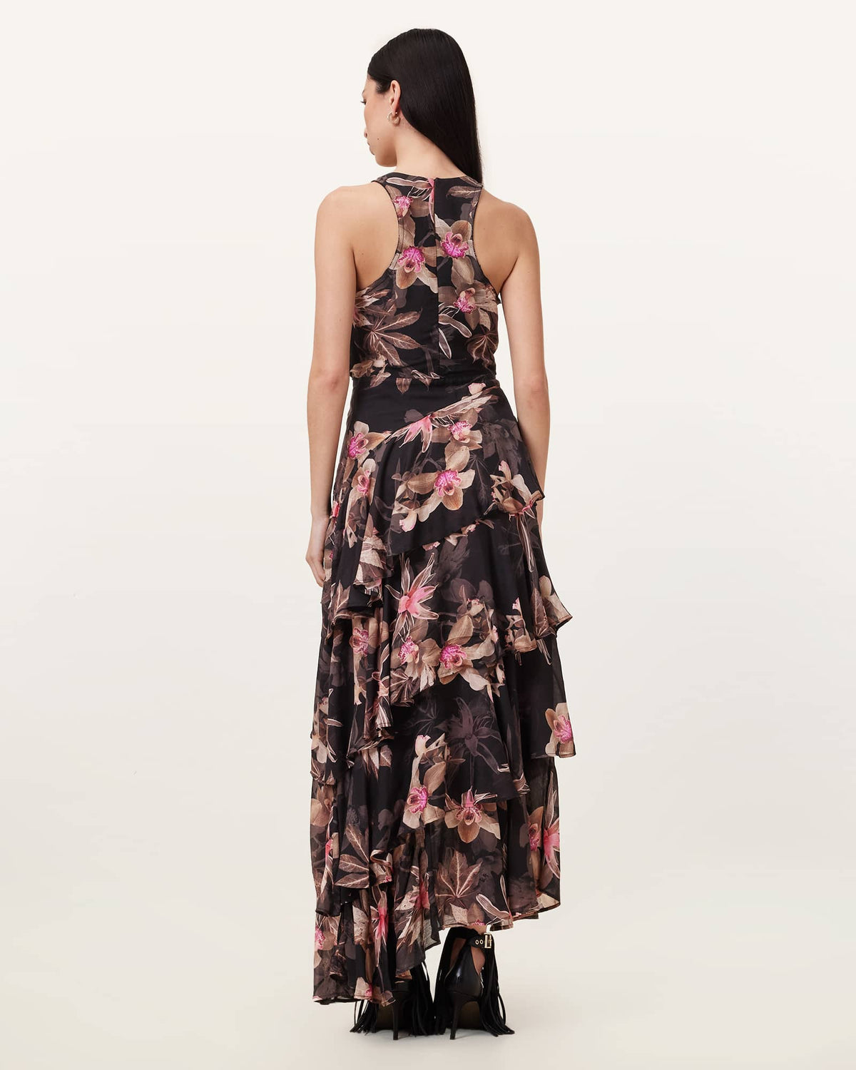 Cali Floral Print Maxi Dress ADENA BLACK