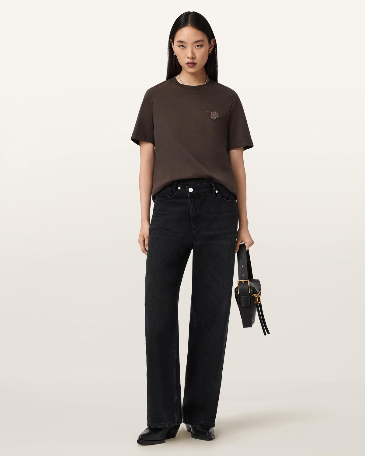 Lover Lisa Embroidered T-Shirt BOTTLE BROWN