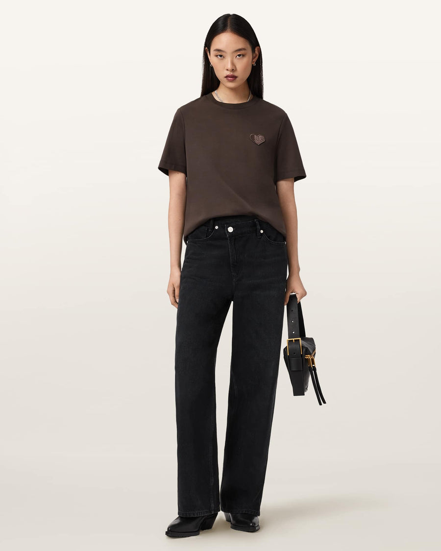 Lover Lisa Embroidered T-Shirt BOTTLE BROWN