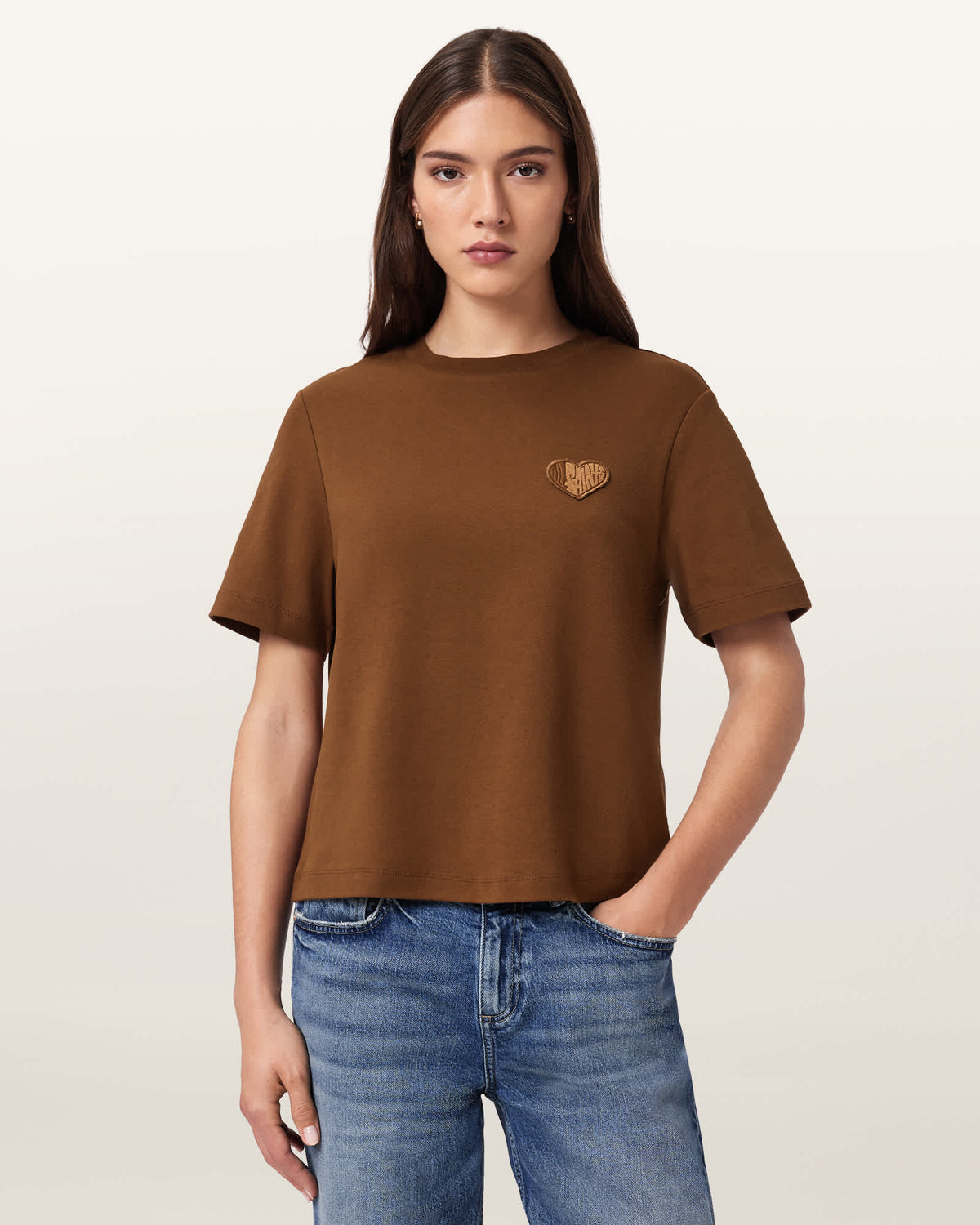 Lover Lisa Embroidered T-Shirt COGNAC BROWN
