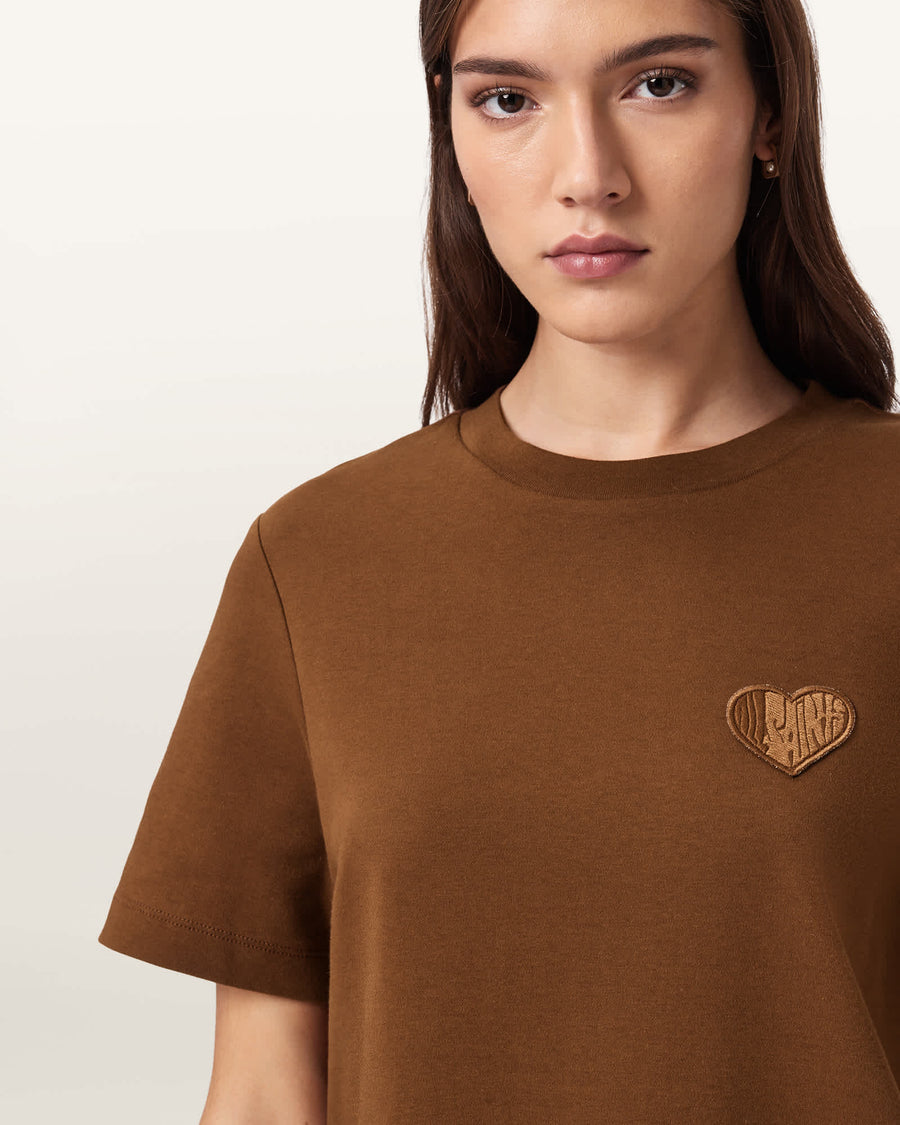 Lover Lisa Embroidered T-Shirt COGNAC BROWN