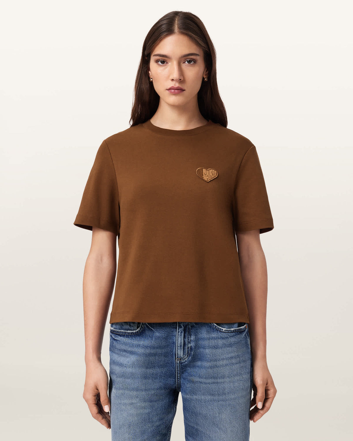 Lover Lisa Embroidered T-Shirt COGNAC BROWN