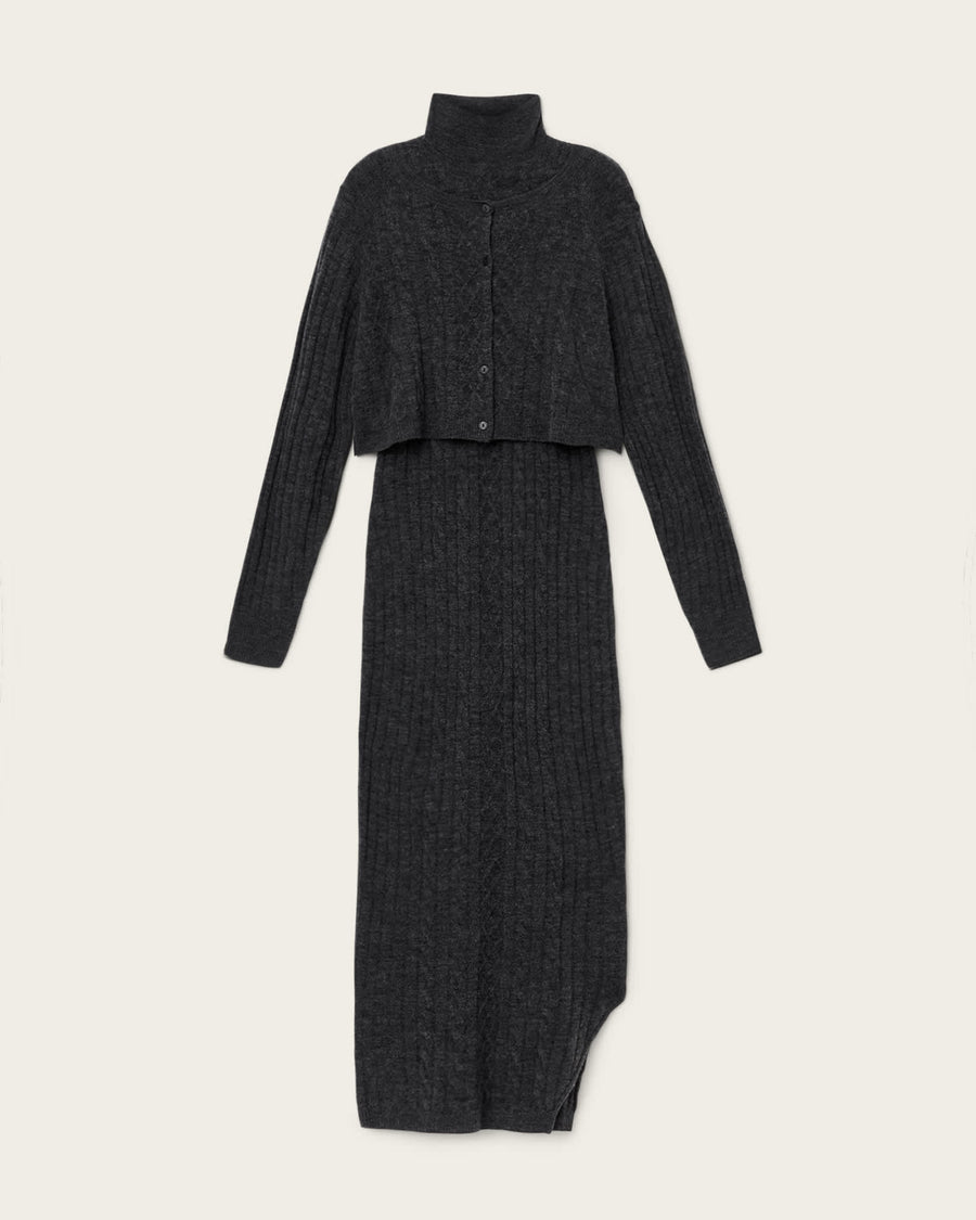 Sabine 2-in-1 Maxi Dress Charcoal Grey