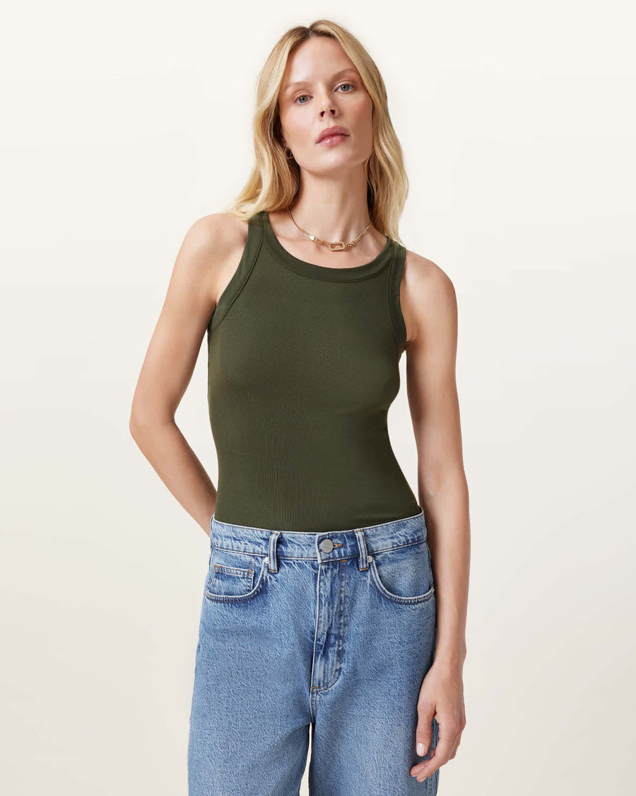 Rina Sleeveless Tank Top GRAPE LEAF GREEN