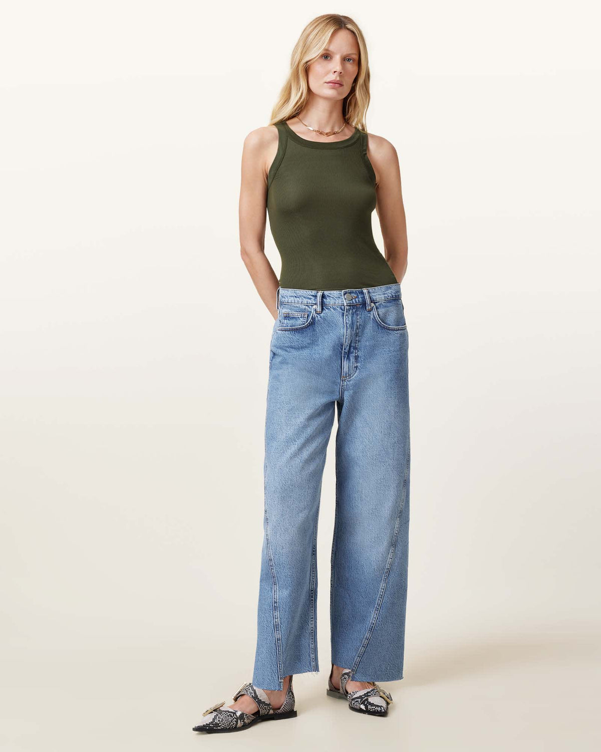 Rina Sleeveless Tank Top GRAPE LEAF GREEN