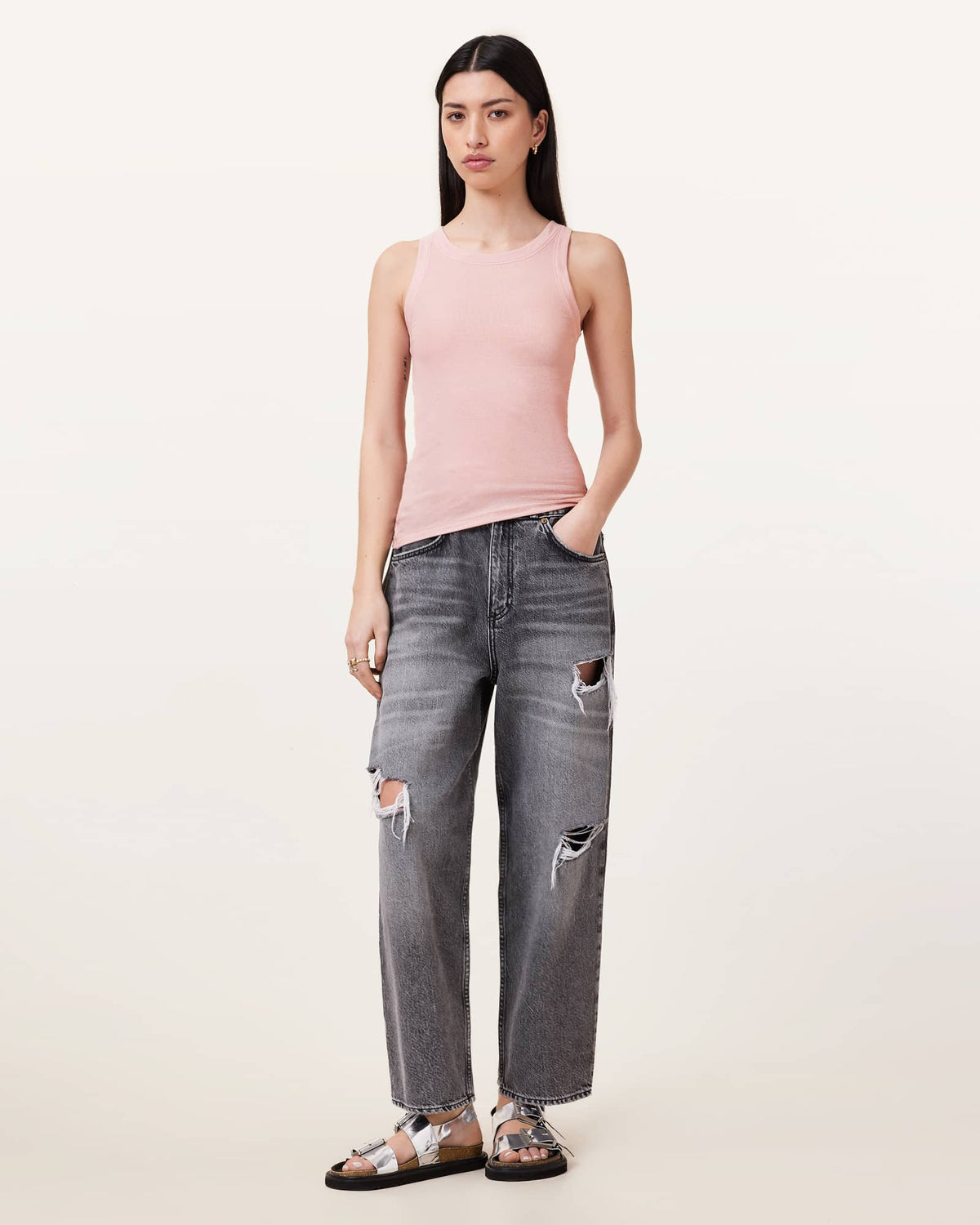 Rina Sleeveless Tank Top MAUVE CHALK PINK