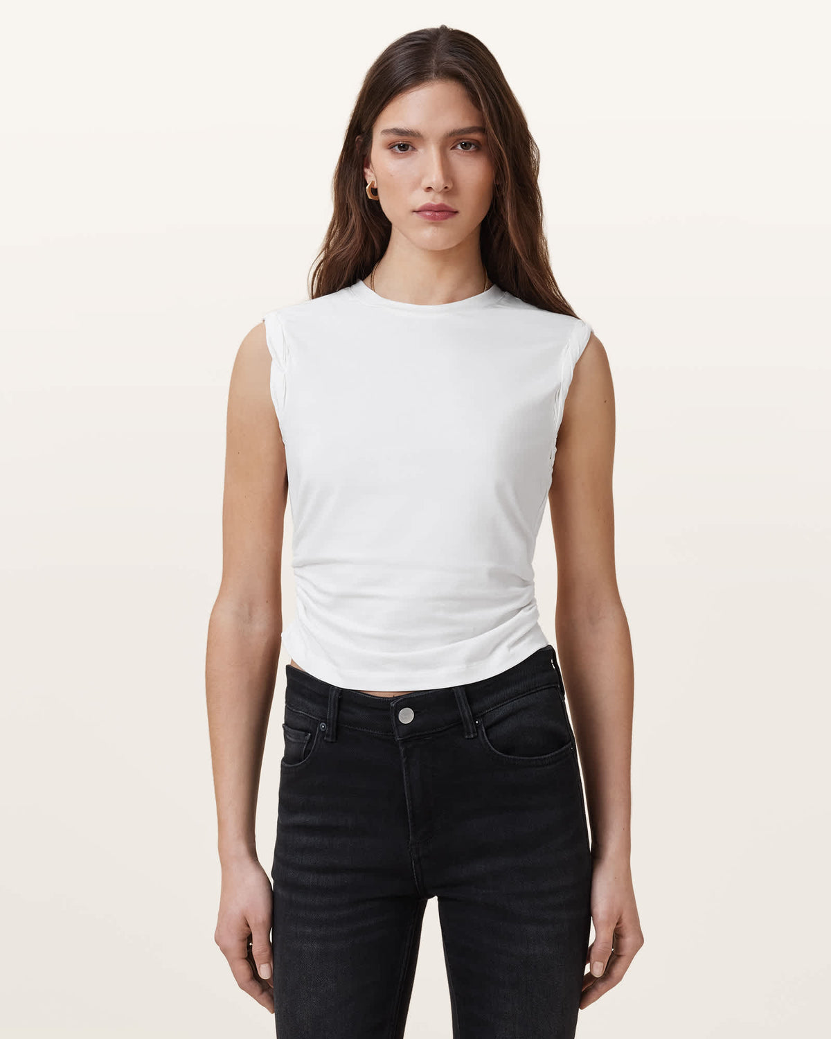 West Sleeveless Tank Top White