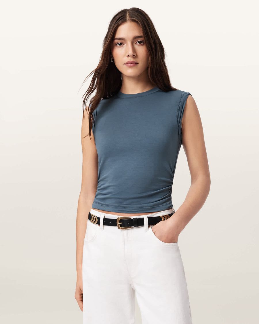 West Sleeveless Tank Top STEEL BLUE