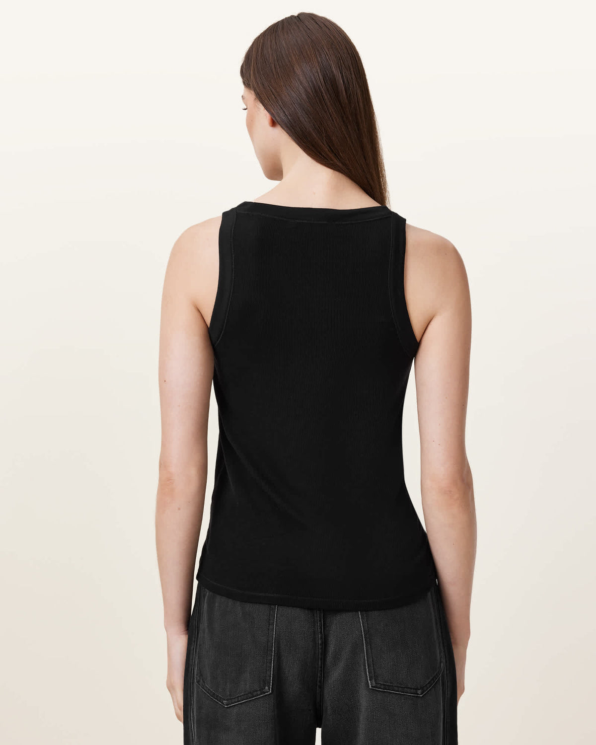 Rina Crew Neck Sleeveless Tank Top Black