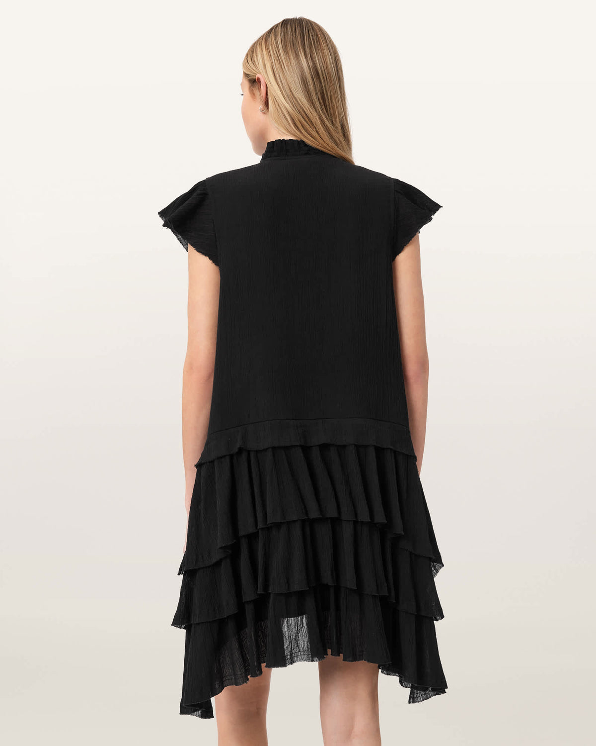 Cavarly Cotton Mini Dress Black