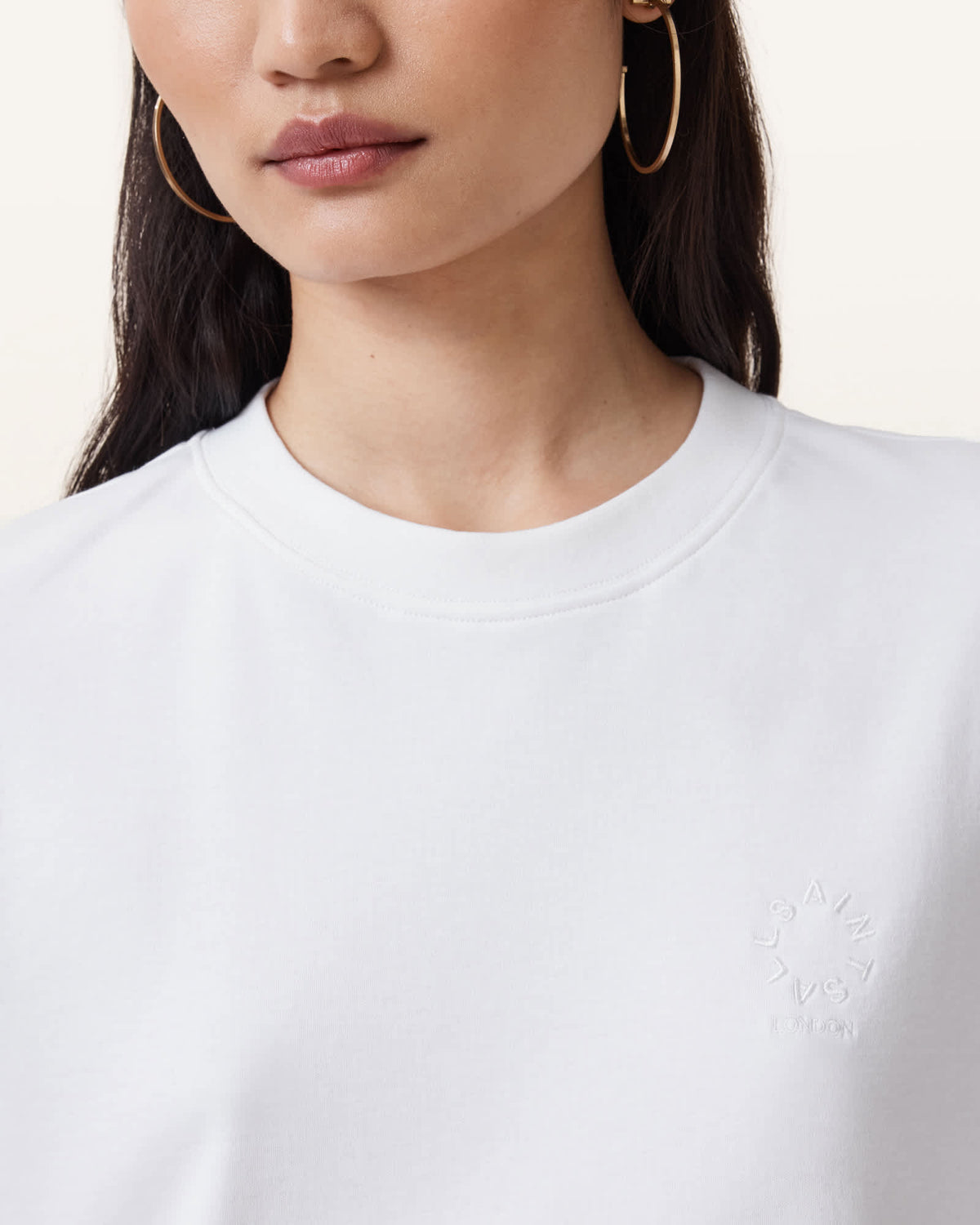 Lisa Cotton Crew Neck T-Shirt Optic White