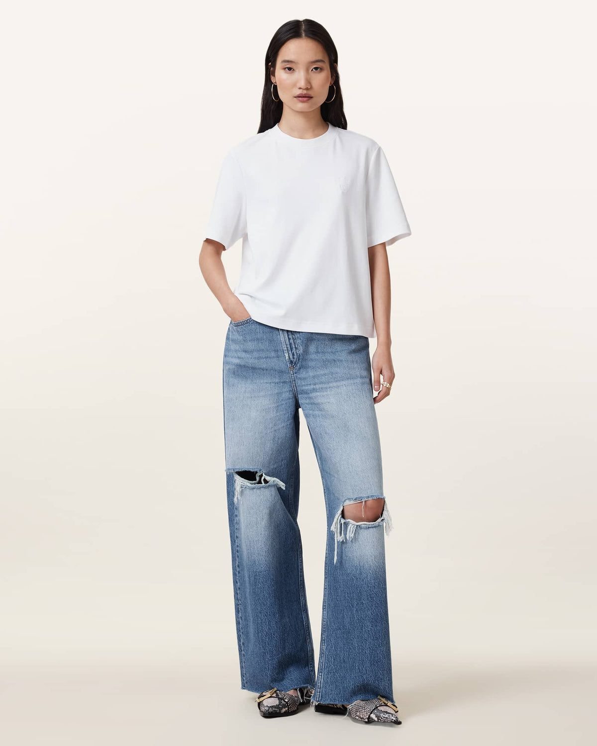 Lisa Cotton Crew Neck T-Shirt Optic White