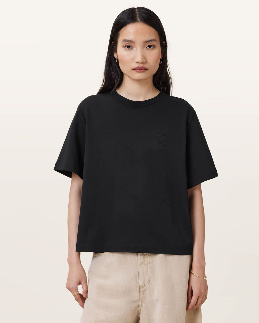 Lisa Cotton Crew Neck T-Shirt Black
