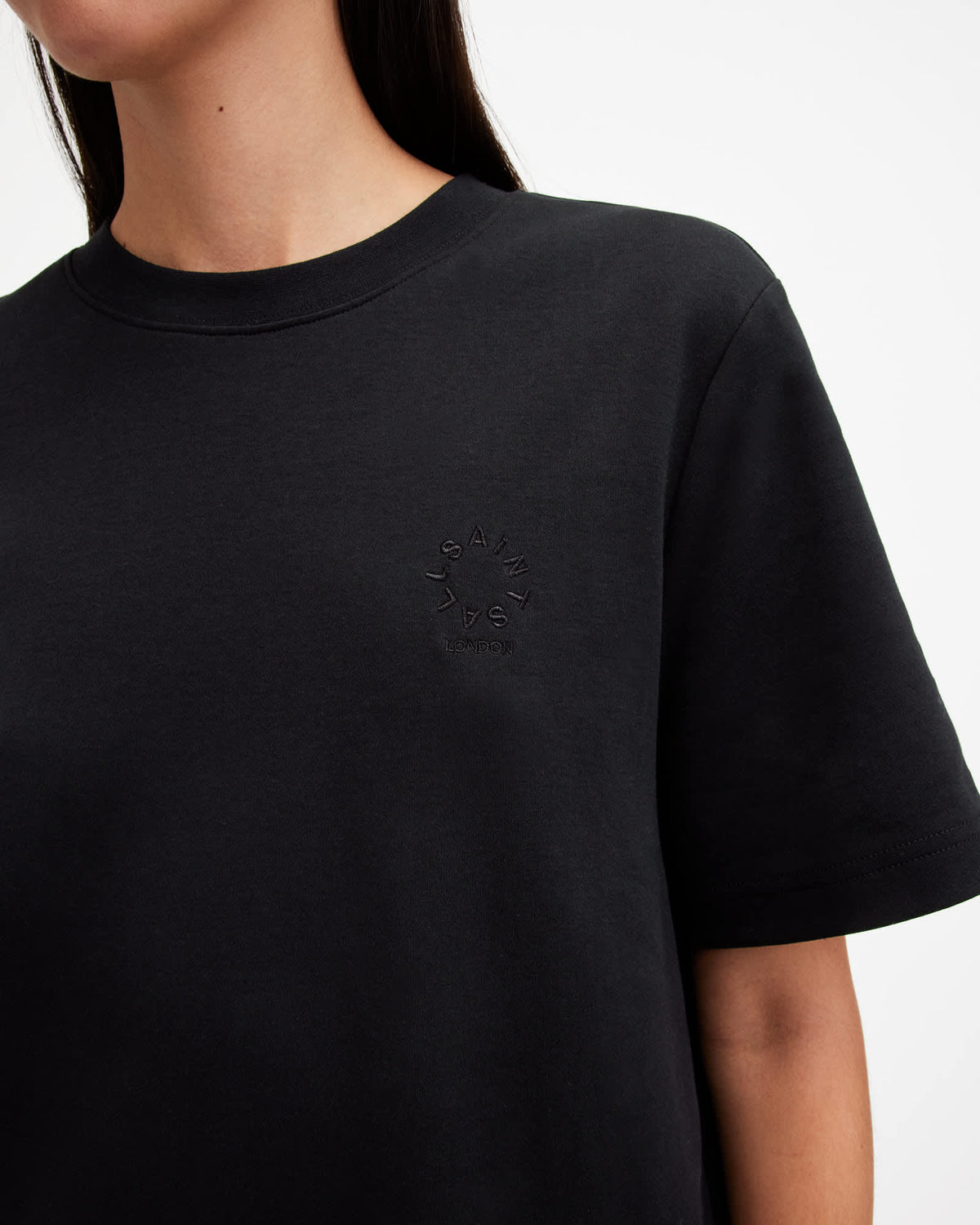 Lisa Cotton Crew Neck T-Shirt Black