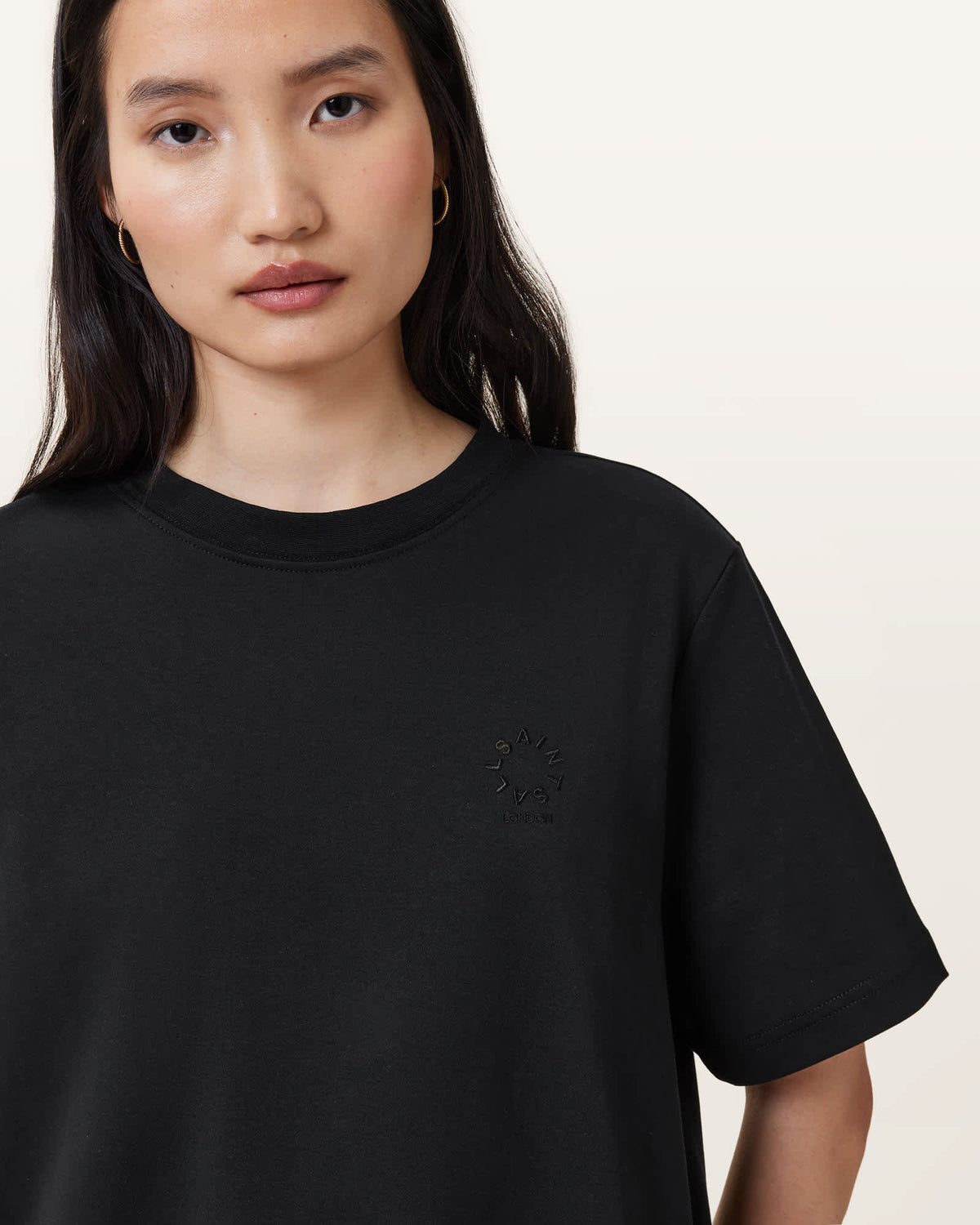 Lisa Cotton Crew Neck T-Shirt Black