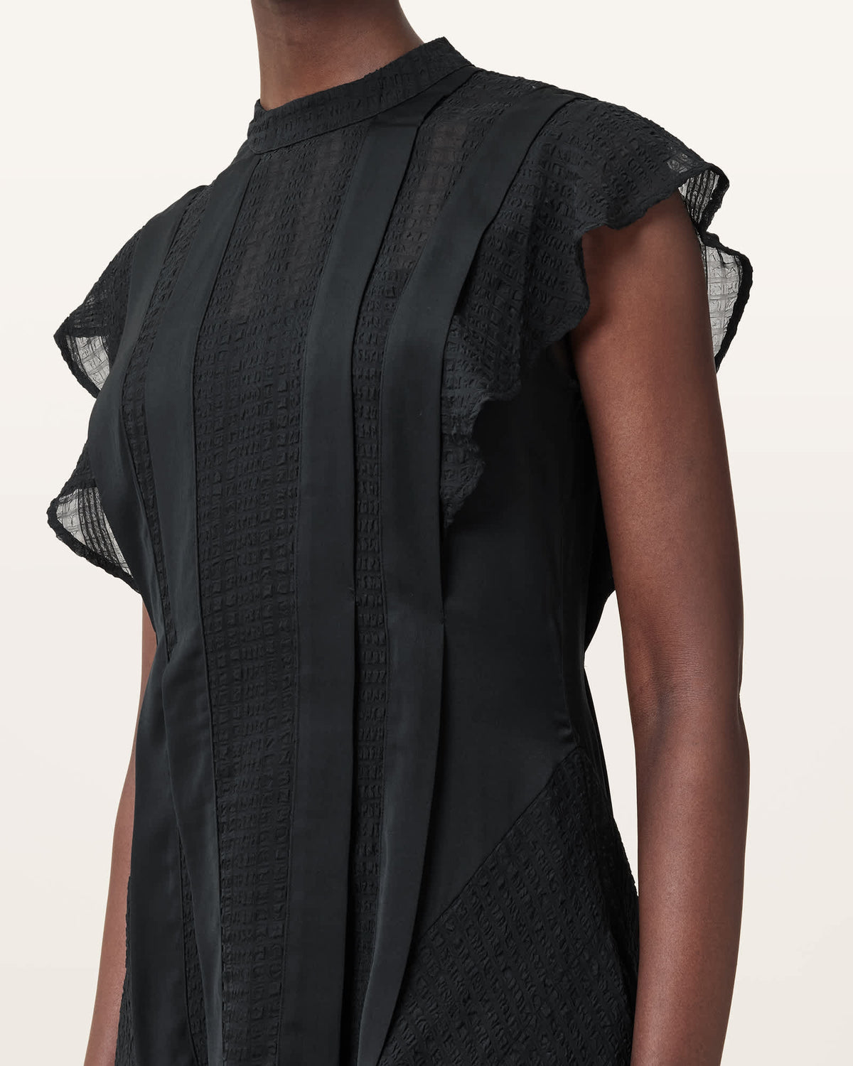 Fleur Textured Bodycon Midi Dress Black