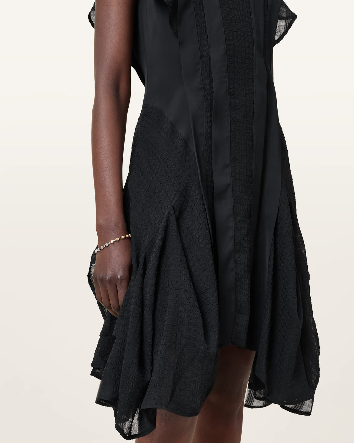 Fleur Textured Bodycon Midi Dress Black
