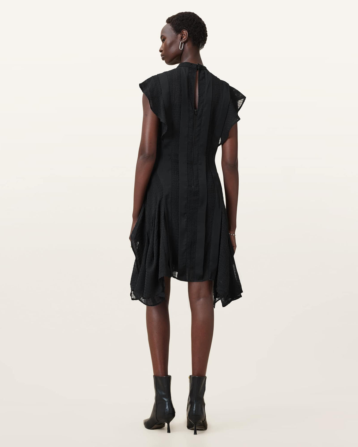 Fleur Textured Bodycon Midi Dress Black