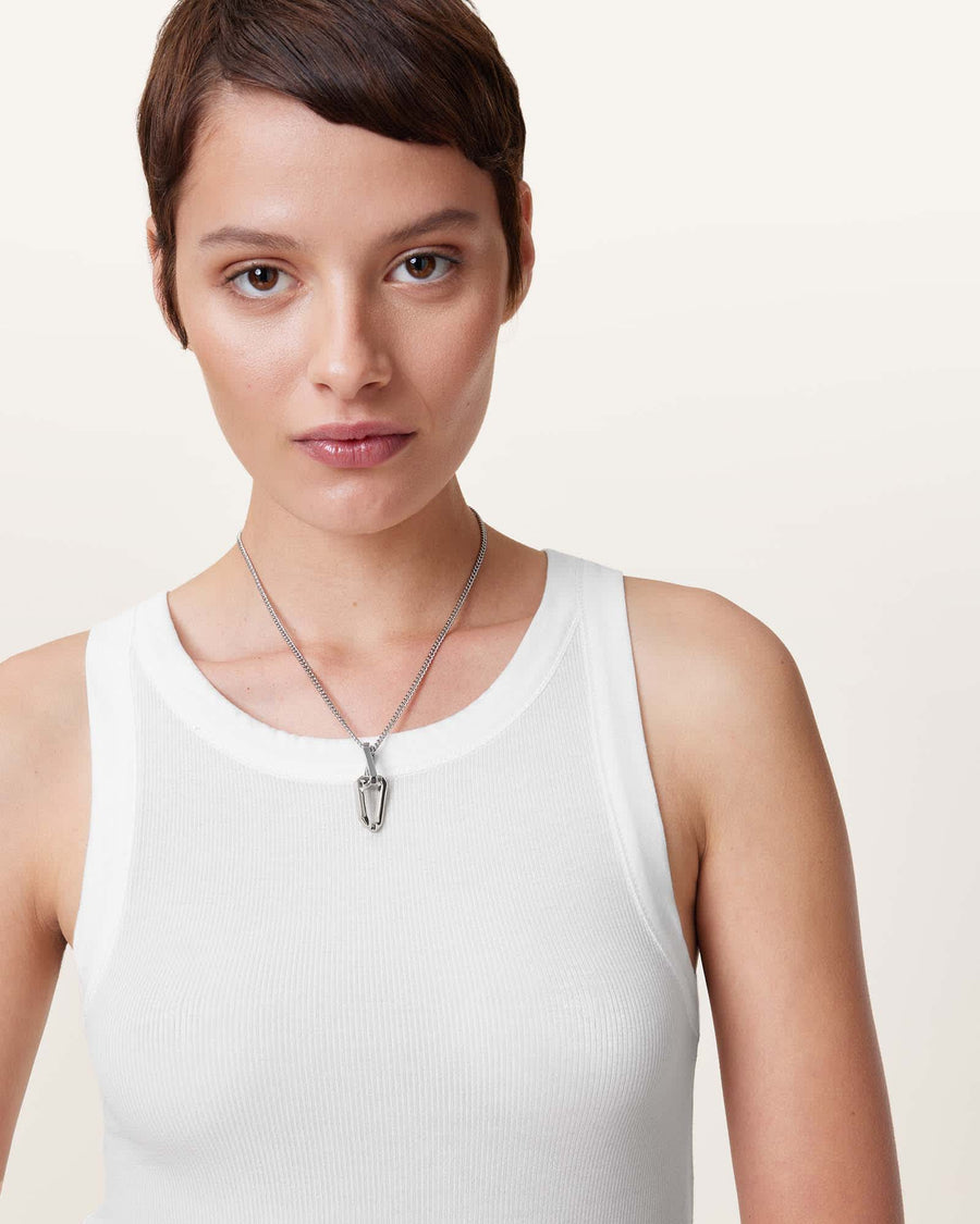 Rina Crew Neck Sleeveless Tank Top White