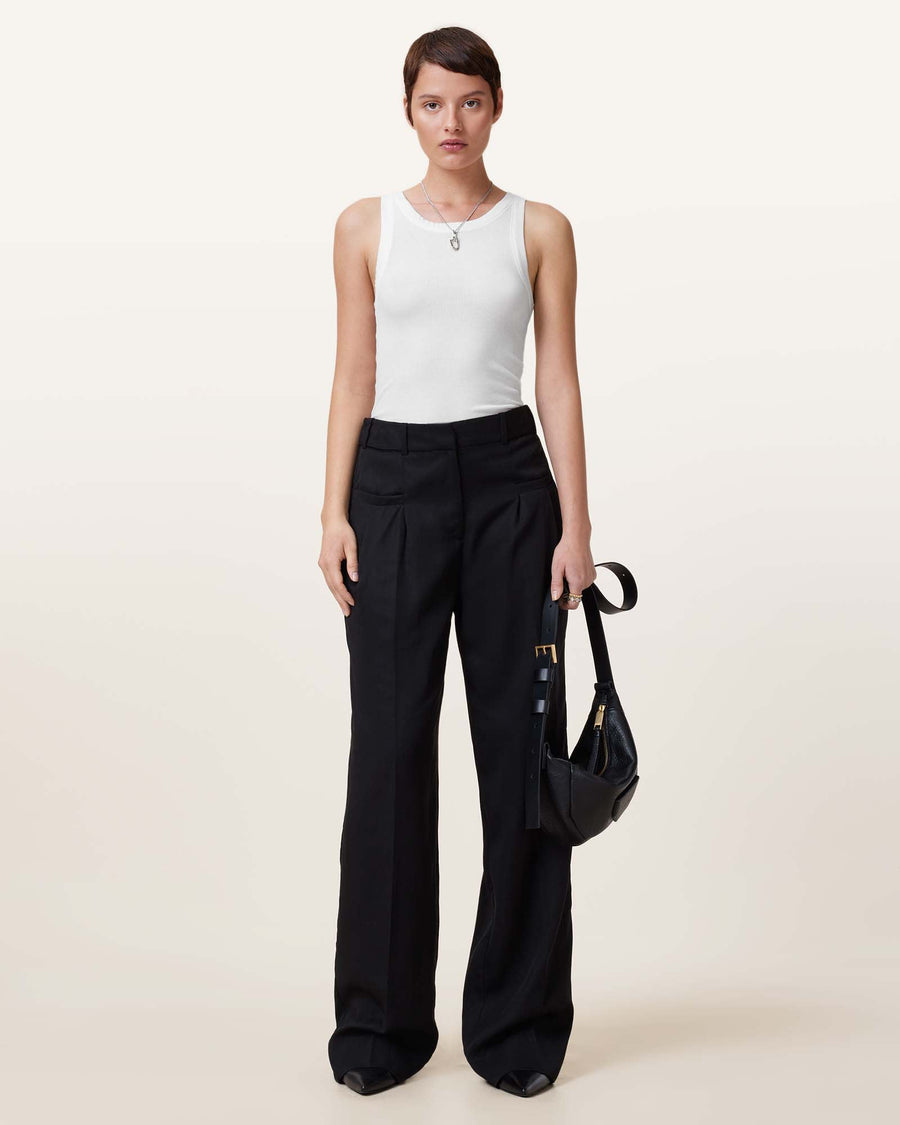 Rina Crew Neck Sleeveless Tank Top White