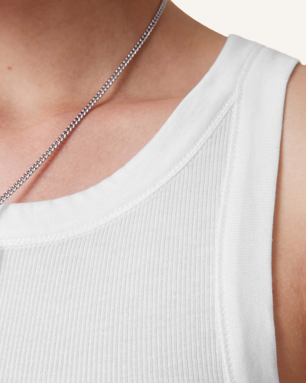 Rina Crew Neck Sleeveless Tank Top White