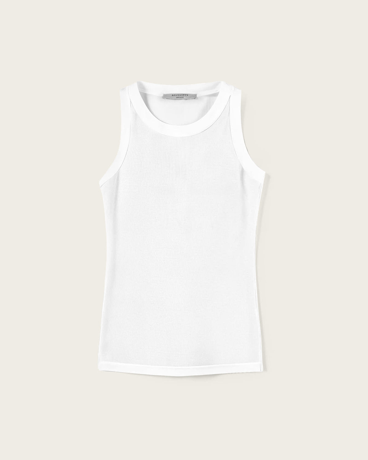 Rina Crew Neck Sleeveless Tank Top White