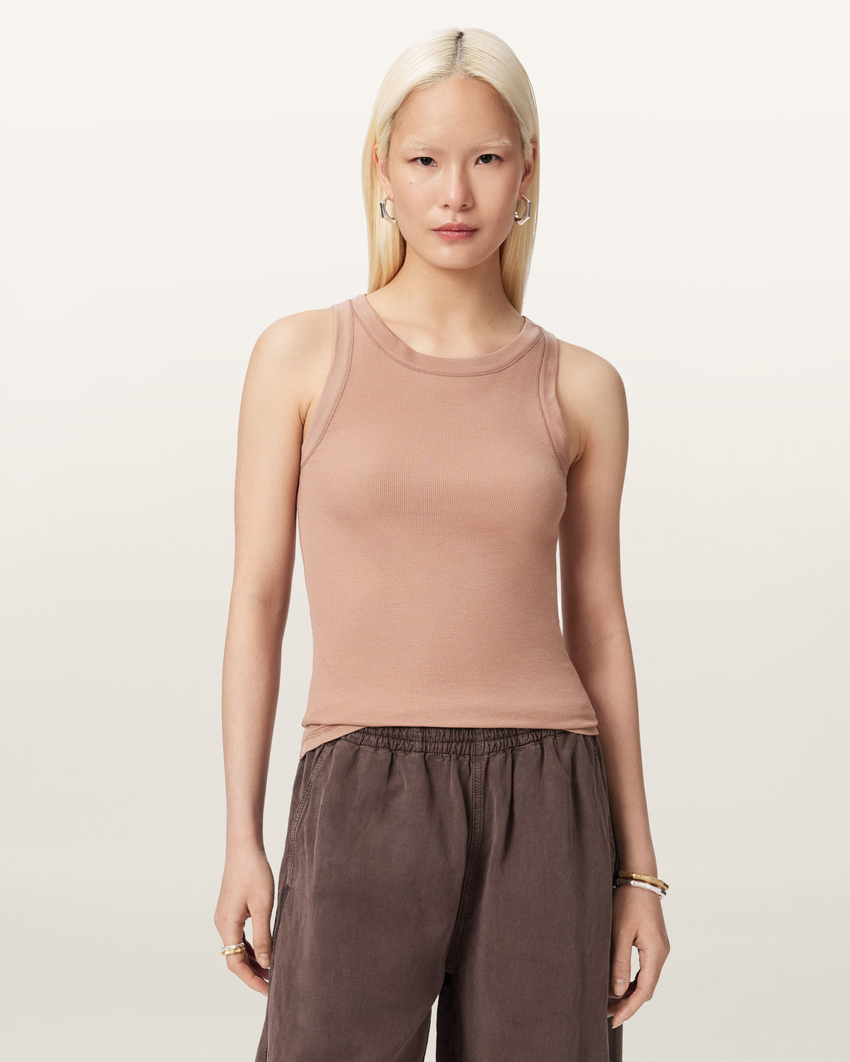 Rina Crew Neck Sleeveless Tank Top