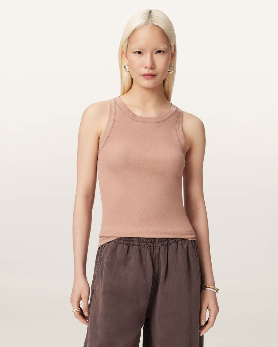 Rina Crew Neck Sleeveless Tank Top TUSCAN PINK