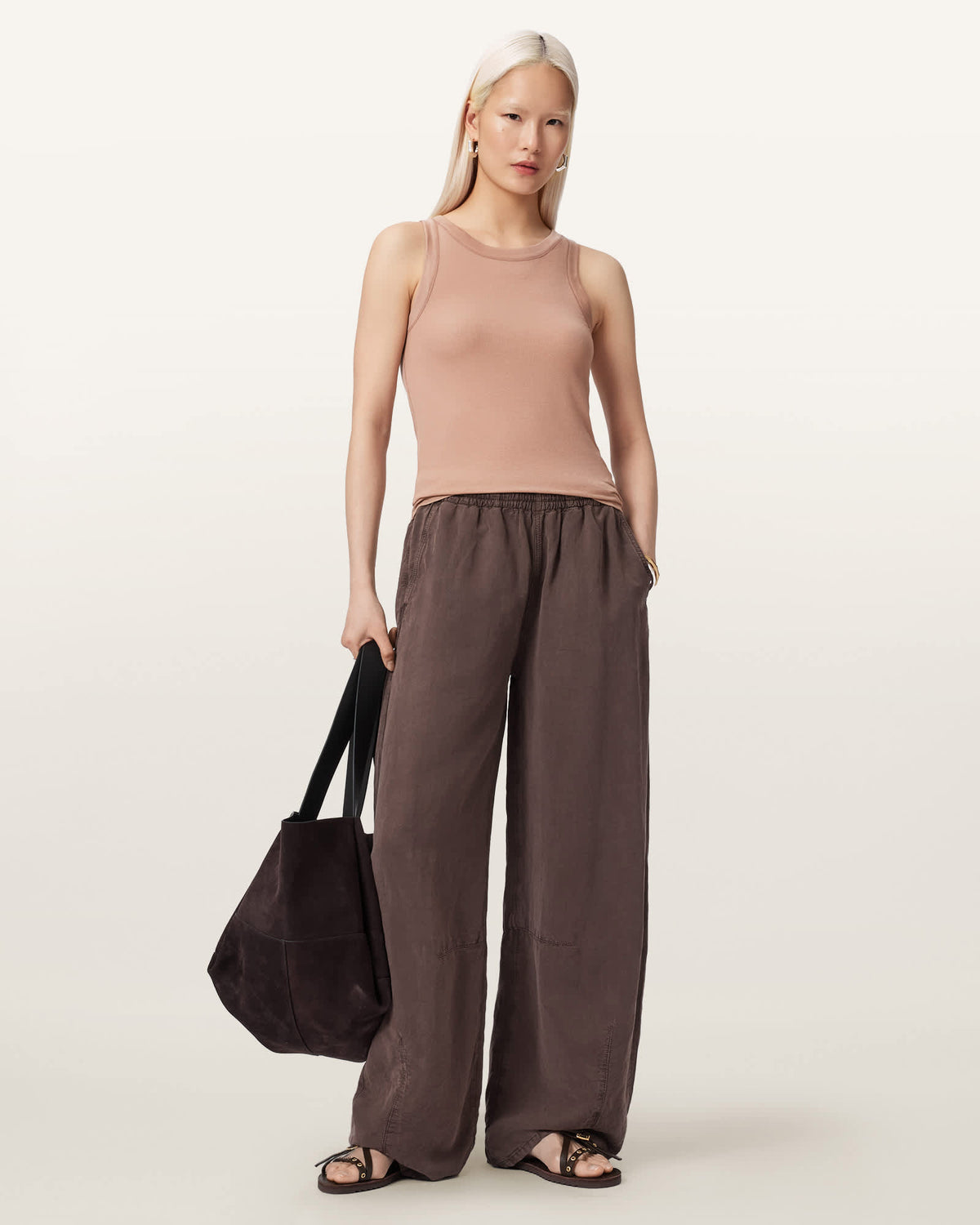 Rina Crew Neck Sleeveless Tank Top TUSCAN PINK