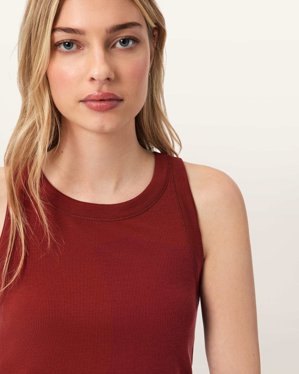 Rina Crew Neck Sleeveless Tank Top PAPRIKA RED