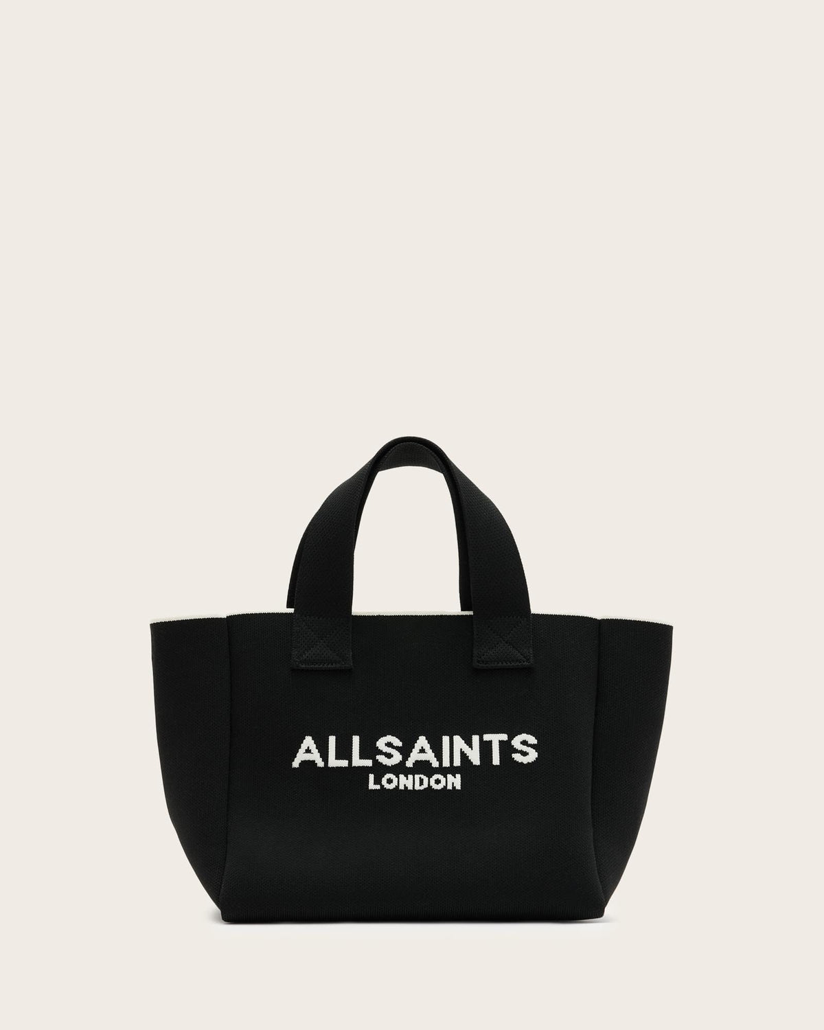Izzy Logo Print Knitted Mini Tote Bag Black