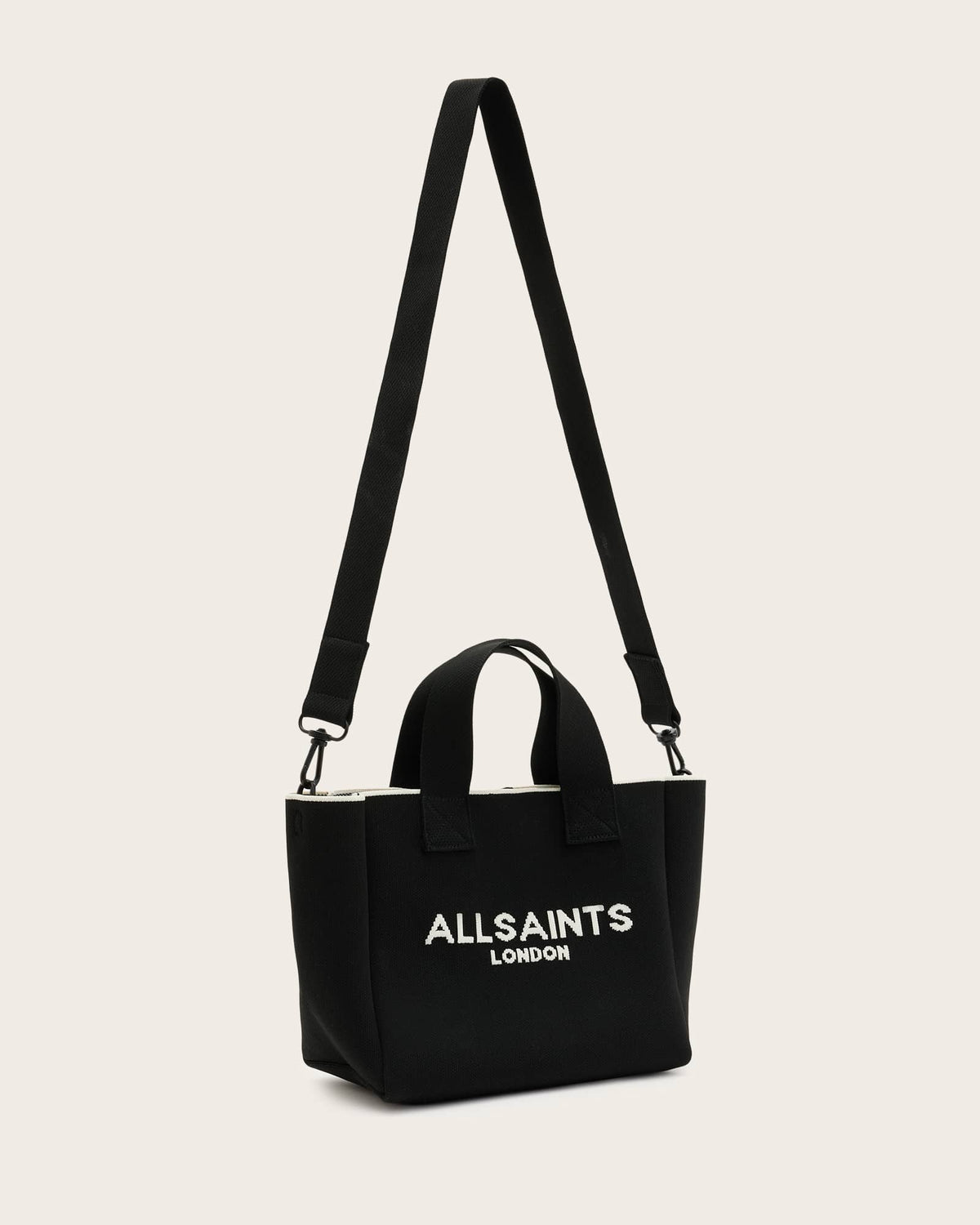 Izzy Logo Print Knitted Mini Tote Bag Black