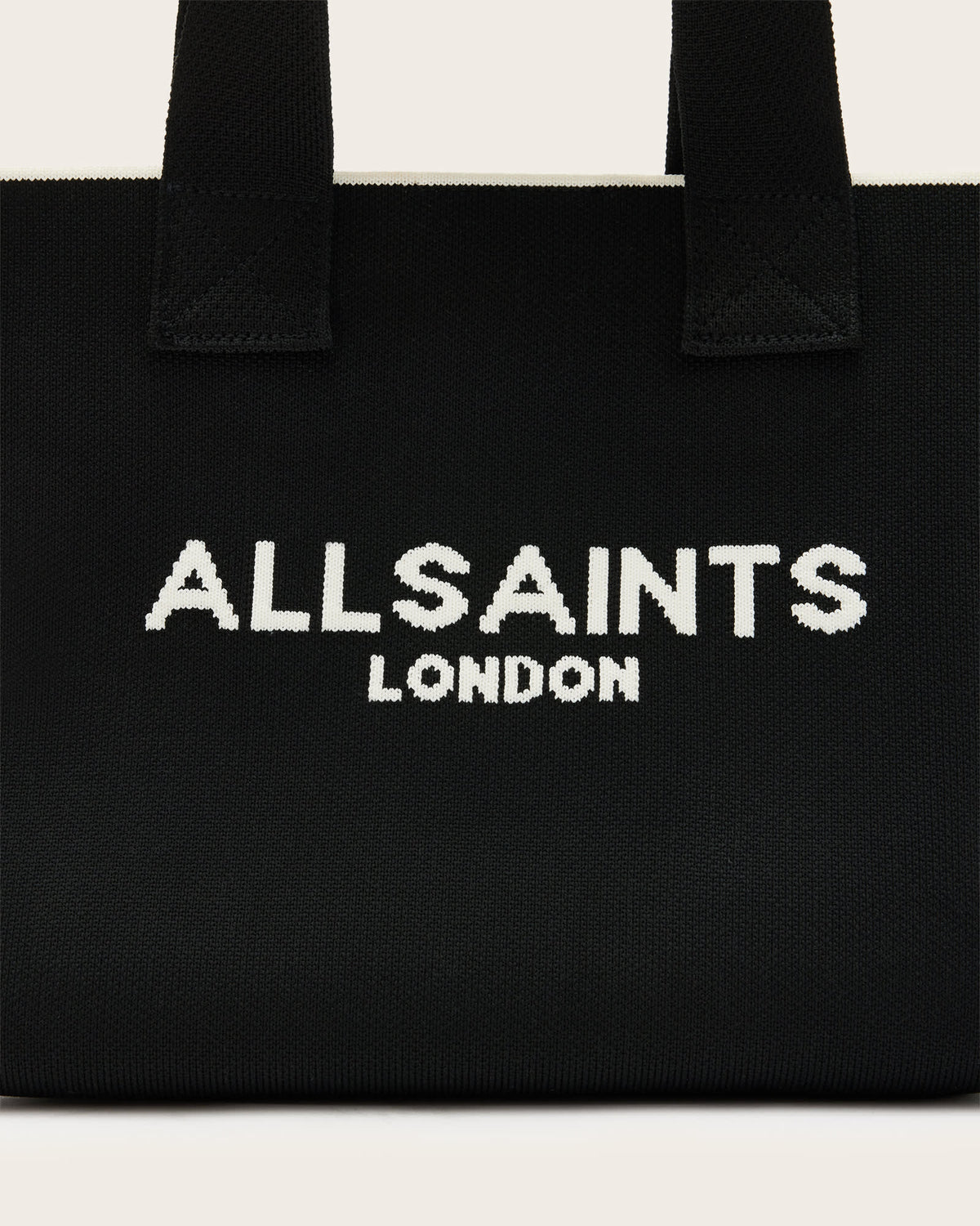 Izzy Logo Print Knitted Mini Tote Bag Black