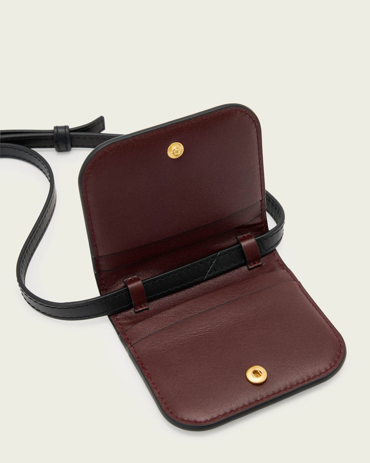 Maeve Leather Cardholder Crossbody Dark Red