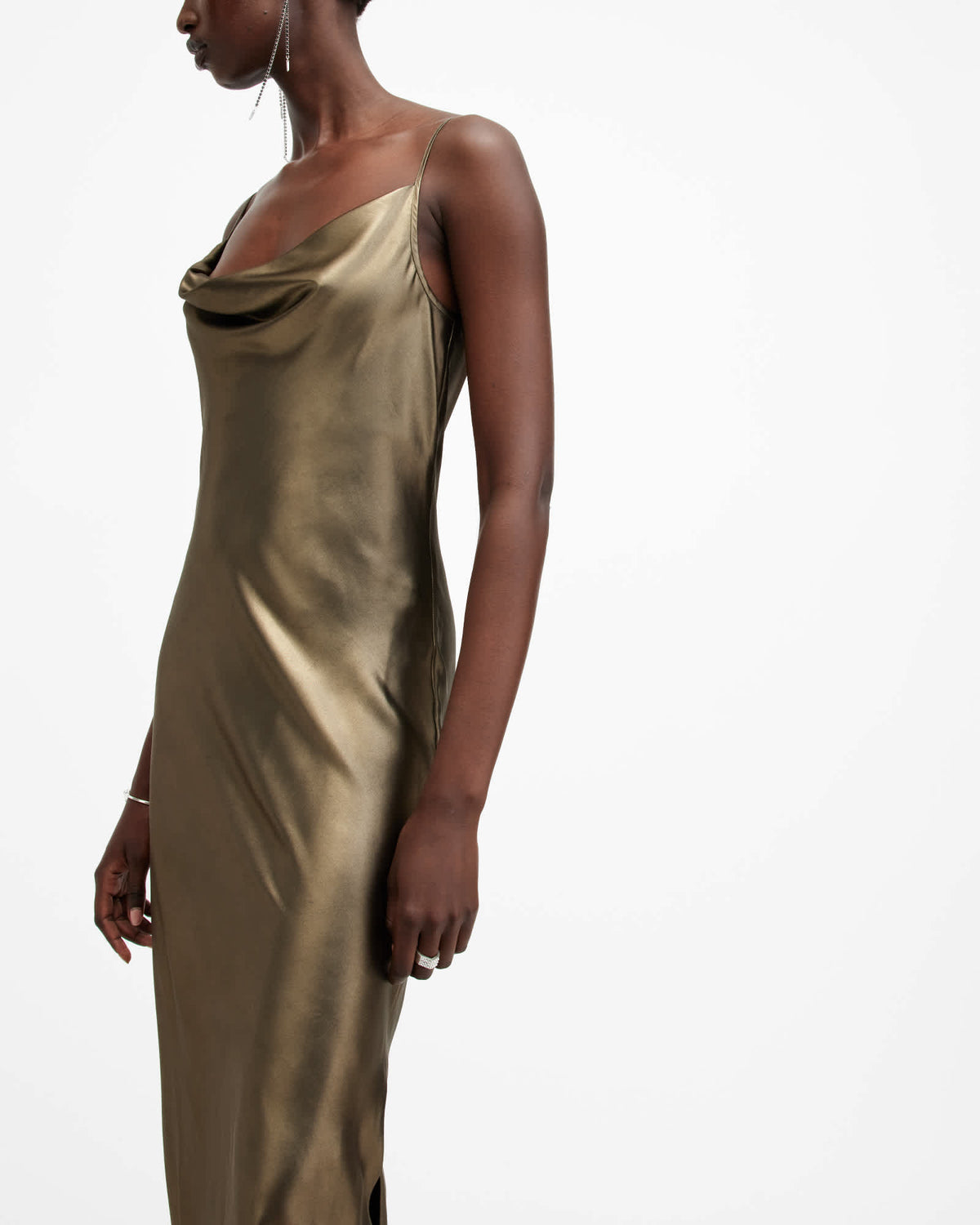 Hadley Midi Slip Dress METALLIC GOLD